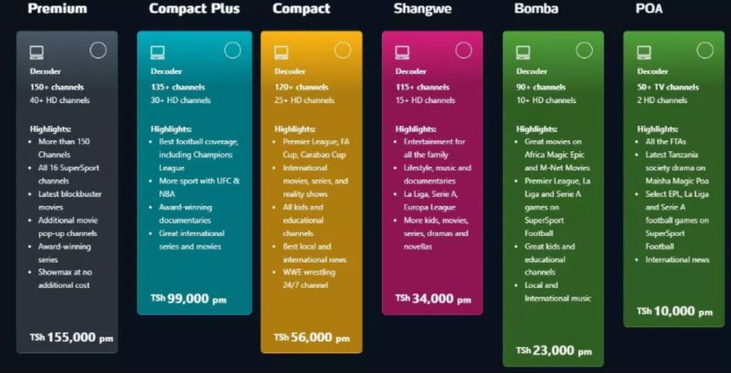 Bei ya vifurushi vya DSTV Tanzania 2024